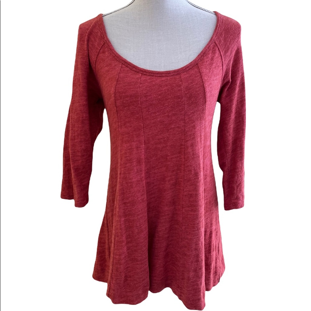Anthropologie Deletta Coral "Swing the Seams" Knit Top S - Picture 2 of 7